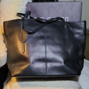 Obosoyo Large Black Leather Tote Bag NWOT NOW ONLY $55